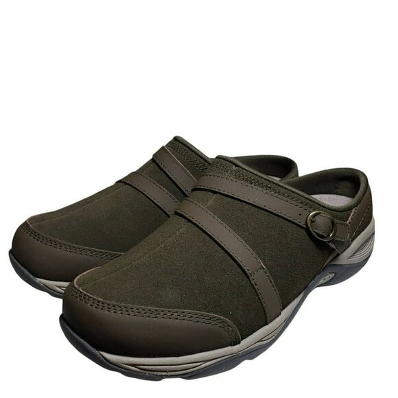 Easy Spirit Womens Dark Green Closed Toe Slip On Backless Clogs Mules Size 7W - Picture 1 of 9